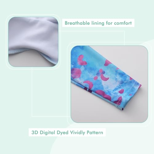 Image of Girls One Piece Swimsuits for Girls Long Sleeve Bathing Suit Sun Protection Rash Guard with Front Zipper 3-16 Years