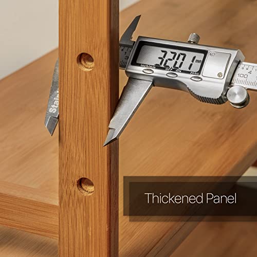 Monibloom Bamboo 2-Tier Bookshelf Bookcase Storage Organizer Plant Flower Stand For Table Living Room Bathroom Bedroom Balcony Garden, Natural #TOP3