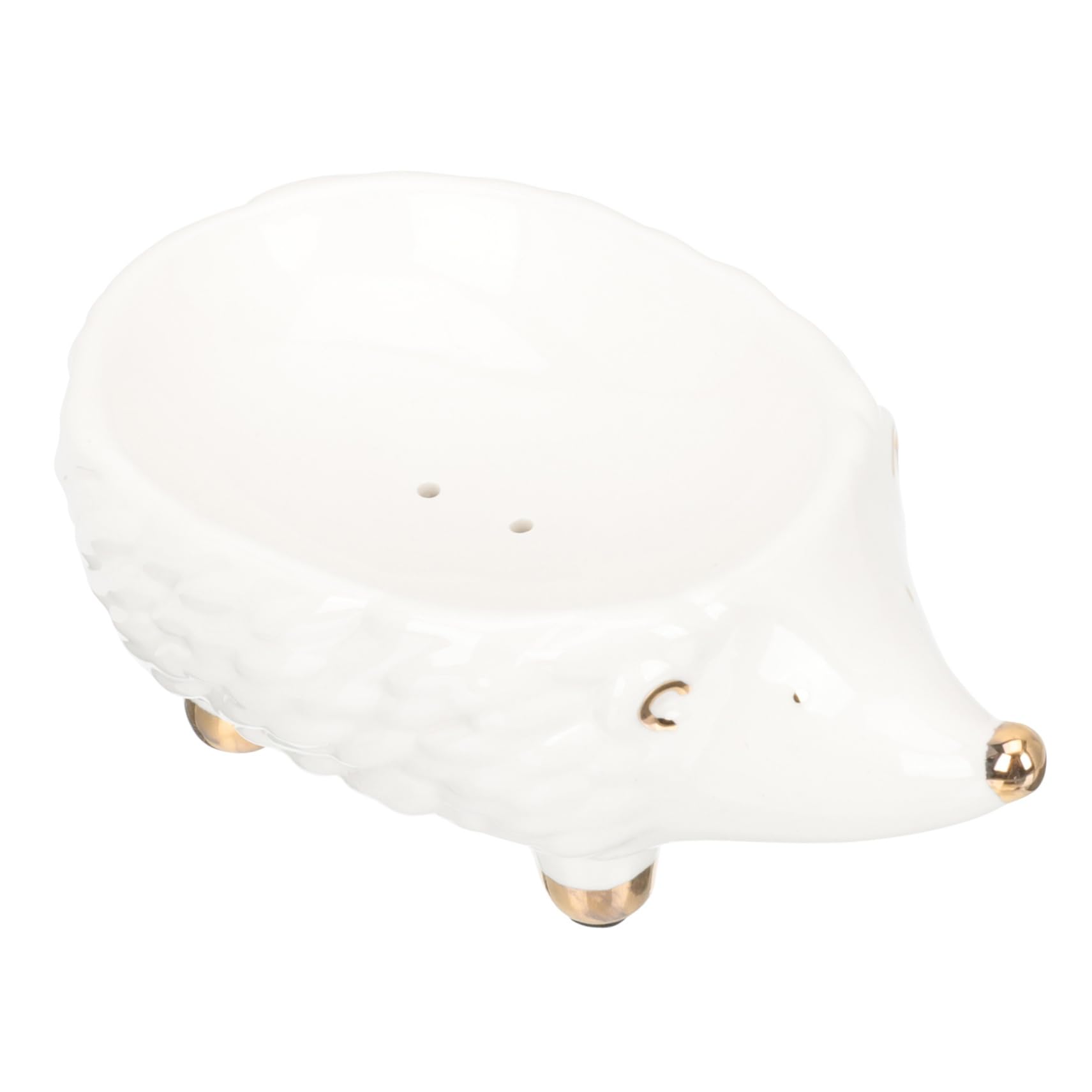 Ciieeo Hedgehog Shaped Ceramic Soap Rack Cute Cartoon Animal Soap Holder for Bathroom Sink Stylish Storage Bracket with Self Draining Design Multipurpose Home Countertop Decoration