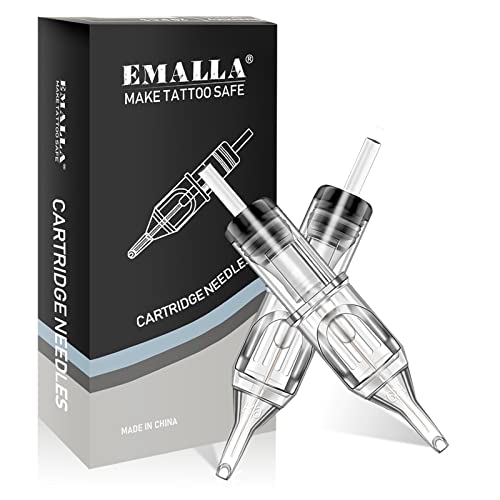 Emalla Cartridges - 20Pcs Disposable Cartridges Round Liner for Cartridge Pen & Supply(1007RL), Black