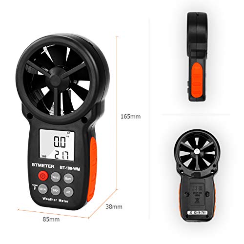 Btmeter BT100WM Digital Anemometer Barometer Handheld, For Wind Speed Temperature Wind Chill Tester W/Humidity, Altitude, Barometric Pressure Meter thumb #4