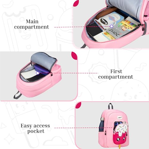 Image of F Gear Cocoa 23L Backpack|Soft Touch|Colourful & attractive theme brings a fun space-inspired look|with two Spacious Compartments,1 Front Pocket & Water Bottle Holder