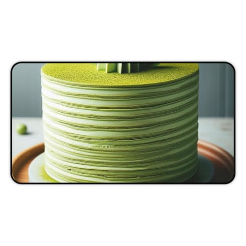Matcha Mille Crepe Cake Desk Mat – Vibrant Colors Premium