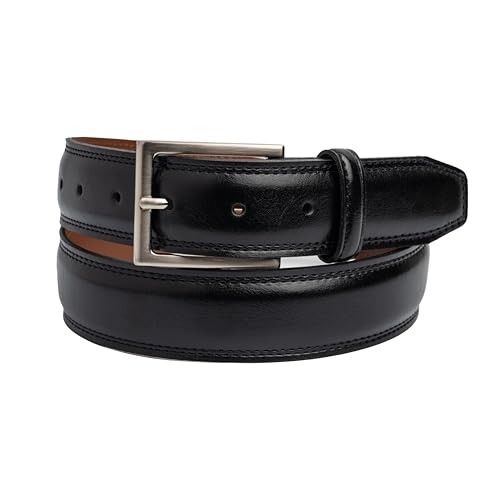 Image of Vince Camuto Mens Belt | Double Stitch Detailing | Genuine Leather Belt
