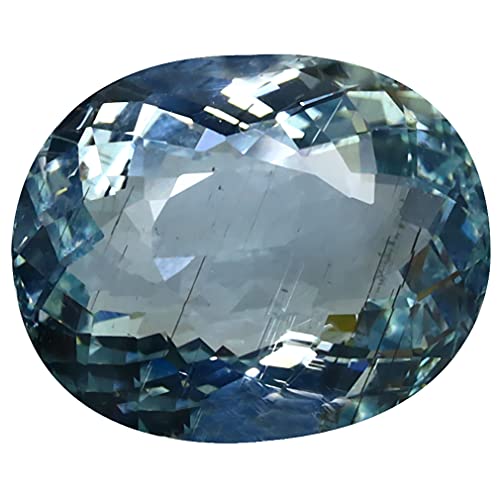 Aigue-marine naturelle non chauffée 9,30 ct, dimensions 16 x 13 mm, pierre précieuse