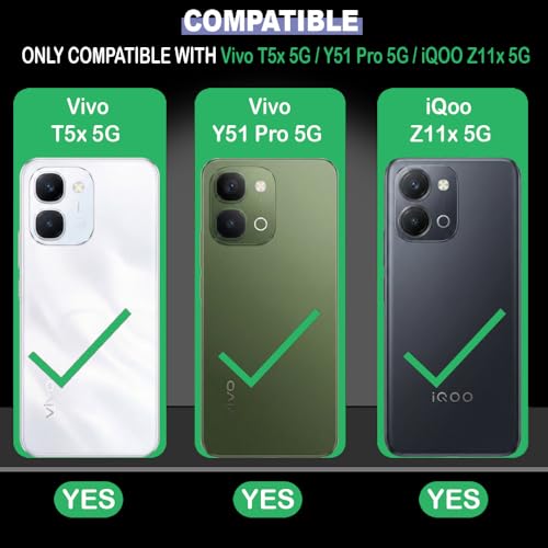 Image of Shockproof Case Compatible with Vivo T5x 5G / Y51 Pro 5G / iQOO Z11x 5G | Full Camera Protection | TPU Flexible Back Cover for Vivo T5x 5G / Y51 Pro 5G / iQOO Z11x 5G (Matte Black)