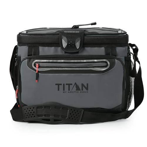 Titan by Arctic Zone Zipperless Soft Sided Cooler with HardBody Liner and SmartShelf, Insulated Bag...