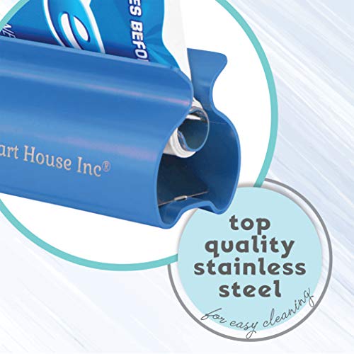 Image of Toothpaste Squeezer Tube Roller Stainless Steel Tube Squeezer Rollers, Saves Toothpaste, Creams, Puts an end to Waste (Blue)