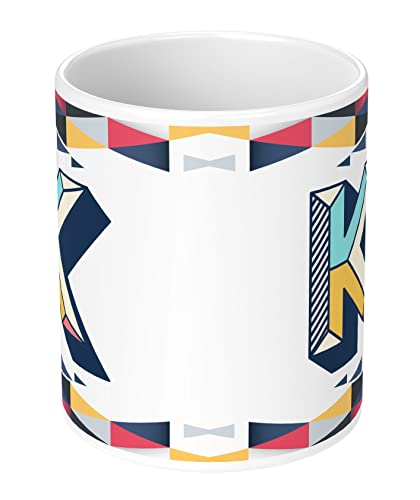 Image of 3D Colorful Alphabet Letter K Printed Coffee Mug For Girls Boys Friends Love Kids Best Gift For Birthday Anniversary Initial Letter K (Microwave Safe Ceramic Tea Coffee Mug-350ml) - ABVWM1 162