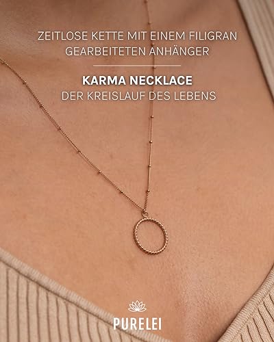 Purelei Karma Kette Damen (RoséGold) – Halskette Damen aus langlebigem Edelstahl – Wasserfeste Kette mit Anhänger… – Ansicht 2