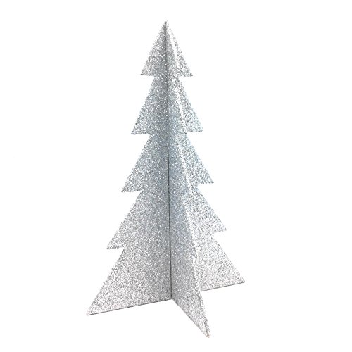 Mopec nf61.12 - Silver Glitter Tree, Silver, Metallic Silver, 12x12x19 cm