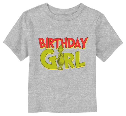 Toddler's Dr. Seuss Birthday Girl Grinch T-Shirt - Athletic Heather, 4T