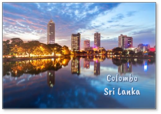 Colombo City Skyline View, Design 1, Fridge Magnet