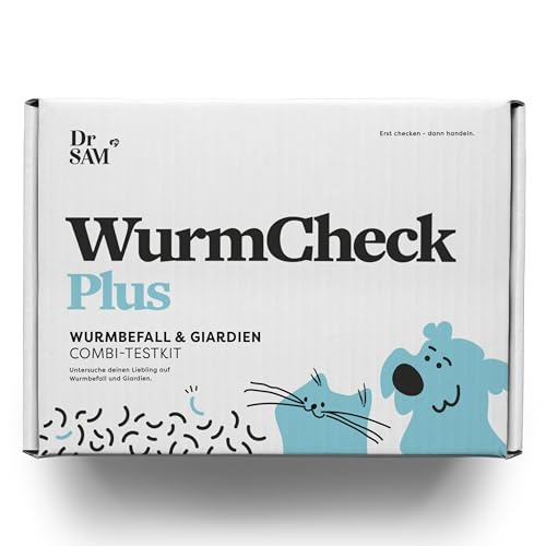 Dr. SAM Wurmtest mit Giardien für Hunde und Katzen- Pawcheck Wurmtest + Giardien als einfacher zertifizierter Labortest für zuhause - schnelles Ergebnis - Worm Test with giardien for Dogs and Cats