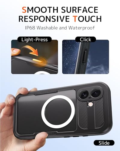 Coque pour iphone 16 compatible Magsafe robuste antichoc et intégrale avec étui transparent