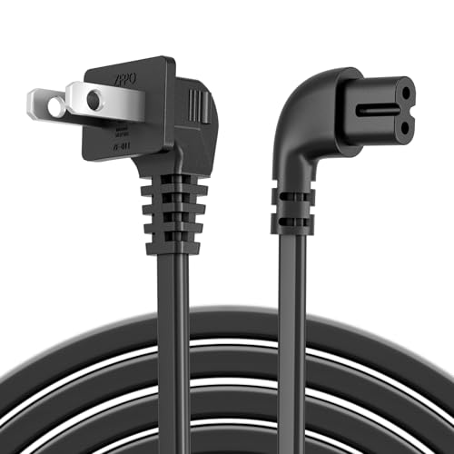 Image of Superer 12 ft 90 Degree L-Shaped TV Power Cord, Angled Replacement Power Cable Compatible with Samsung, LG, TCL, Sony, Apple, Insignia, Sharp, Panasonic, Toshiba, JVC, Hisense, Roku TVs, ETL Listed