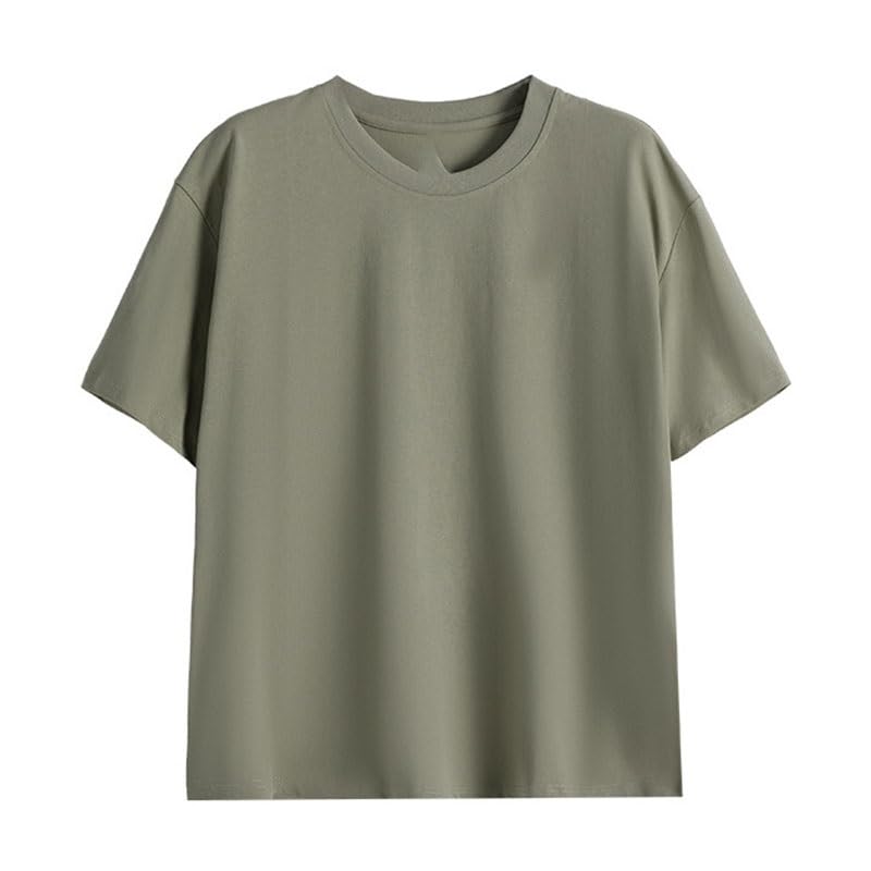 T-shirt en coton à manches courtes pour homme : le basique ample et col rond incontournable