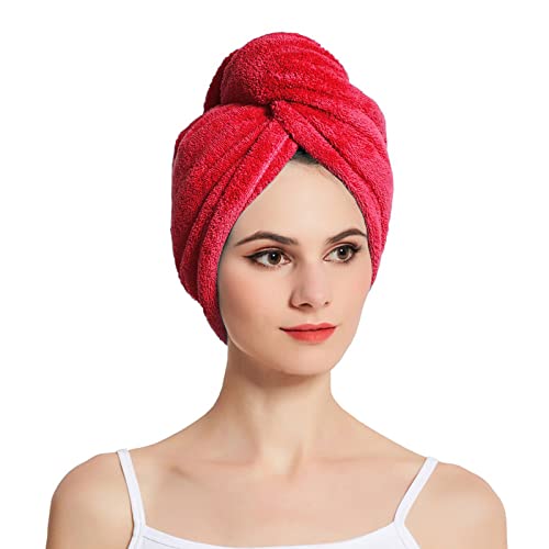 Image of Urbane Home Hair Wrapper|Hair-Drying Bathrobe Turban Towel|Stretchy Microfiber Quick Absorbent Hair Dry Salon Towel,Pack of 2 (White)