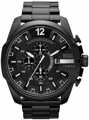 Diesel Mega Chief Uhr für Herren, Chronographenwerk mit Edelstahl...