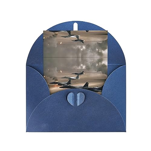 Cartes de vœux avion de guerre en papier nacré haut de gamme pour toutes occasions