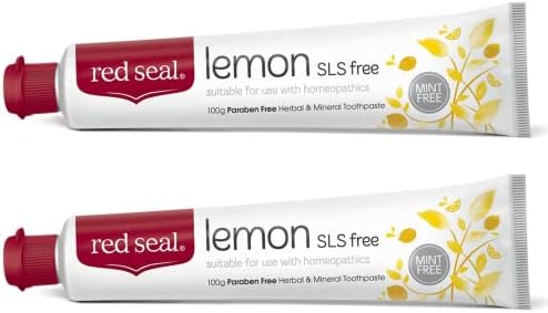 Red Seal Lemon Toothpaste for Homeopaths, Homeopathic Friendly Mint Free, Fluoride Free, No SLS, Fresh Citrus Flavor – Refreshing Natural Lemon Flavored Toothpaste, No Mint Flavor 3.5oz