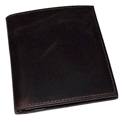 Men's Vintage Leather Bifold Hipster ID Wallet Walnut3