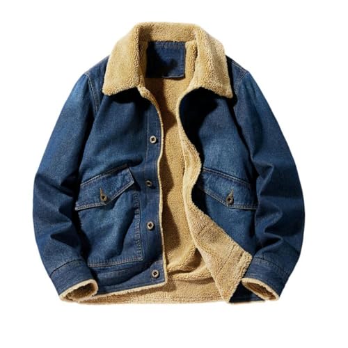 Veste denim homme polaire épaisse doublée pour une protection thermique hiver