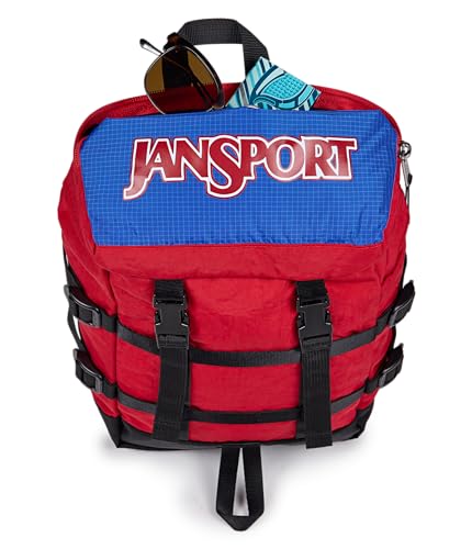 JanSport Mini Skip Pack – Compact Backpack with Main Compartment, Side Water Bottle Pocket, and Zippered Accessory Pocket, Red Tape - image 5