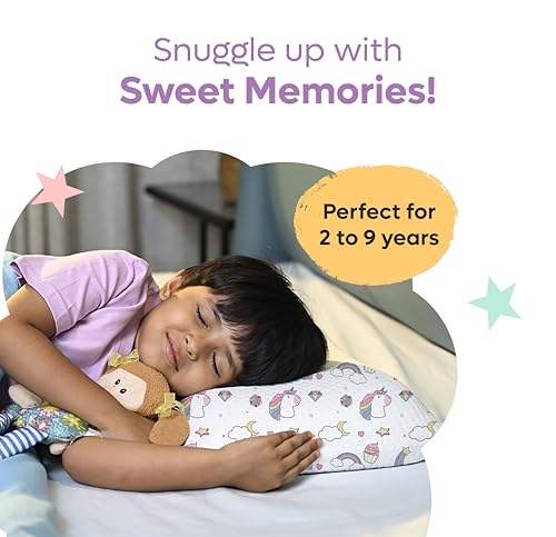 Image of Premium Memory Foam Baby & Toddler Pillow | Head,Neck & Back Support Cushion | Washable Removable Cover | Ideal for Sleeping,Reading & Resting | Age 2to9 Year | 20.5x11.5x2.5in - Unicorn Print