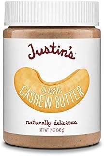 Justin's Classic Cashew Butter, Only Two Ingredients, No Stir, Gluten-free, Non-GMO, Responsibly Sourced