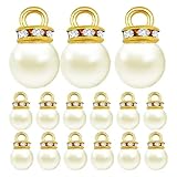 KIZAMI 100pcs 8/10/12/14/16 mm IMitando de imitación de imitación de Diamantes de Diamantes de Perlas Pendientes Pendientes Faux Pearl Beads Charms para Joyas de artesanía de Bricolaje