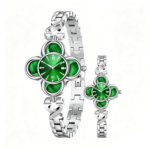 Bracelet Connecté Trèfle à Quatre Feuilles, IP68 Montre Connectée Fitness Tracker avec APP, Surveillance Santé 24h, 170+ Modes Sportifs, Rappel Appels &...