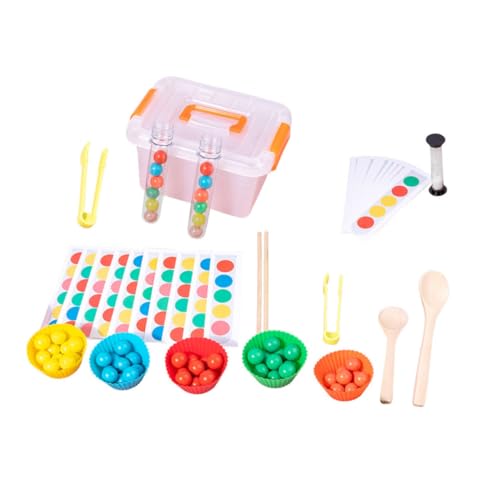 POPETPOP 幼児向け木製クリップビーズ遊び 知育 色彩認識促進 耐久性素材 滑らか表面 早期教育用ロジックゲーム