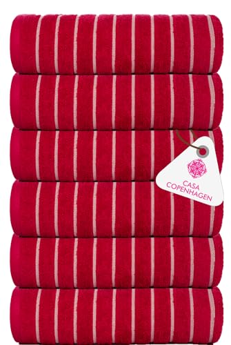 Image of Casa Copenhagen - Egyptian Cotton Ecstatic 6 Pcs Face Towel (30 X 30 cm) Colour : Pink