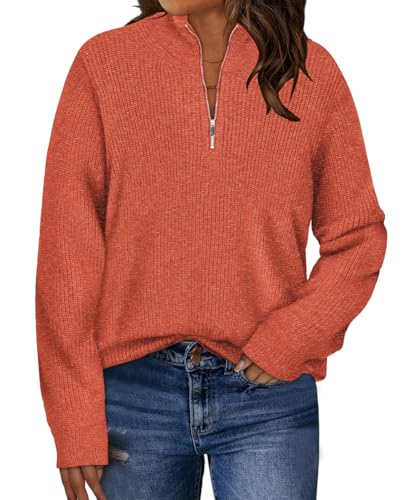 TIYOMI Women Plus Size Tops Long Sleeves Mock Neck Sweaters Knit Pullover Sweater Adjustable Zipper Fall Autumn Winter Shirt