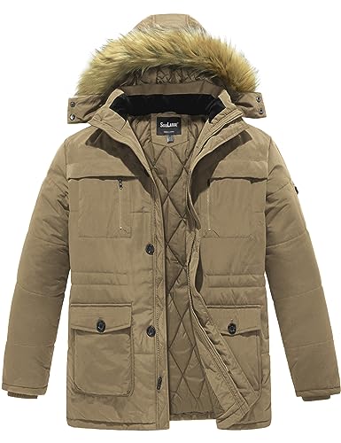 Image of Soularge Men's Big and Tall Winter Warm Heavy Hooded Parka Jacket