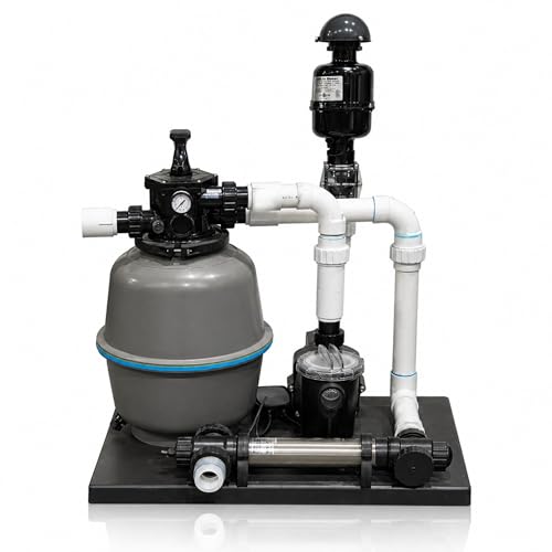 HALF OFF PONDS Simply Clear Koi Pond Filter System: 2HP Blower, 55 Watt UV Clarifier & 2,000 GPH Pump – Filters Ponds Up to 1500 Gallons – Complete Kit with Bio Media & Multiport Valve