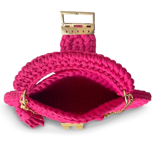 Image of Evening Clutch Bag for Women, Handmade Crochet Wedding Party Purse, Small Flap Formal Crossbody Handbag Evening Clutch