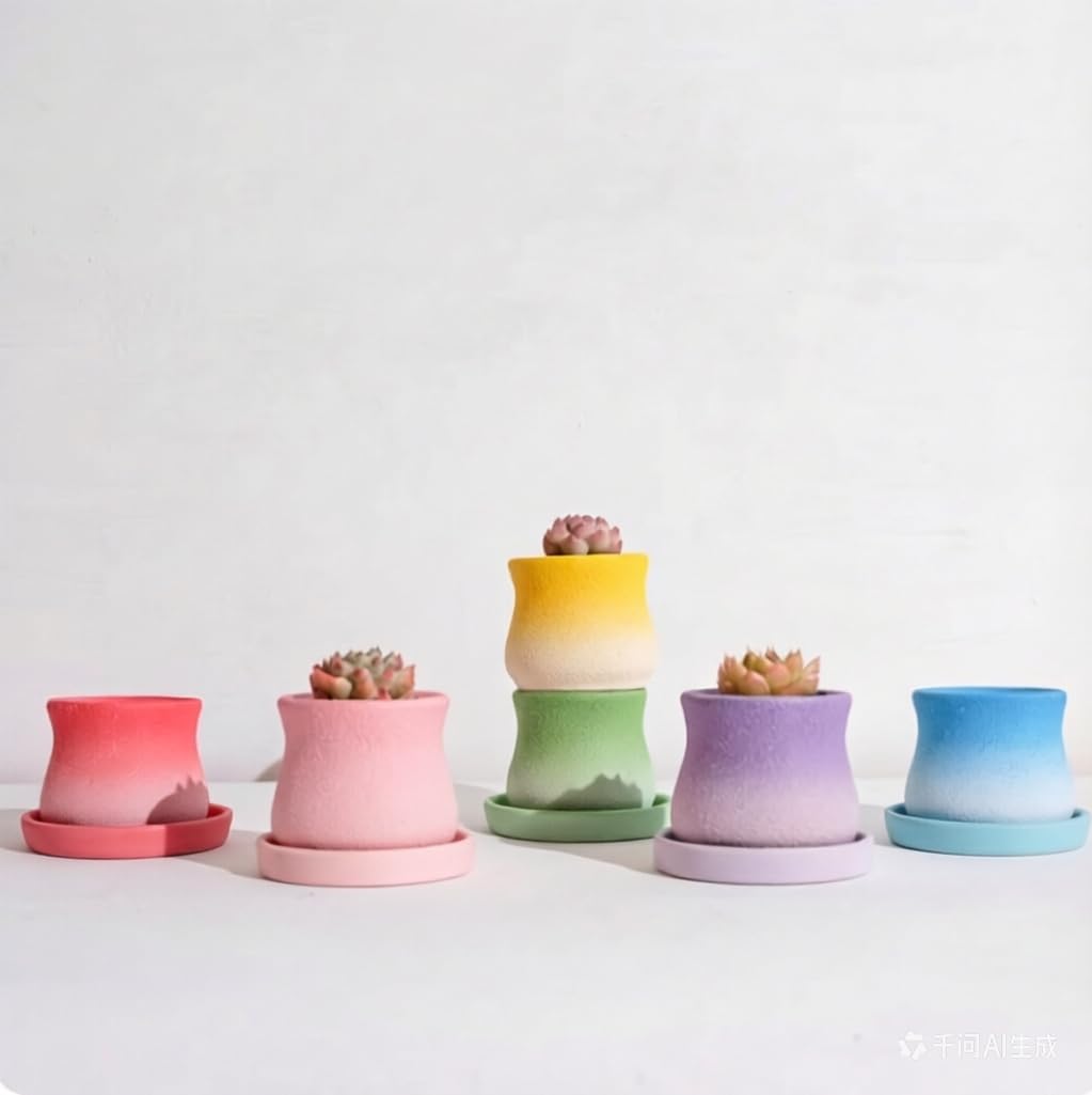 Pots de fleurs en céramique dégradée de qualité supérieure pour succulentes