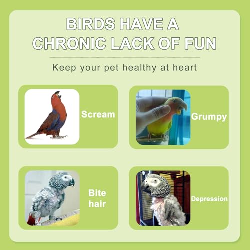 Image of Wooden Parakeet Toys,Bird Foraging Toys,Bird Training Interactive Toys,Parrot Intelligence Toy,Bird Perches Stand,Bird Cage Accessories for Parrots for Medium /Small Size, Parrot.