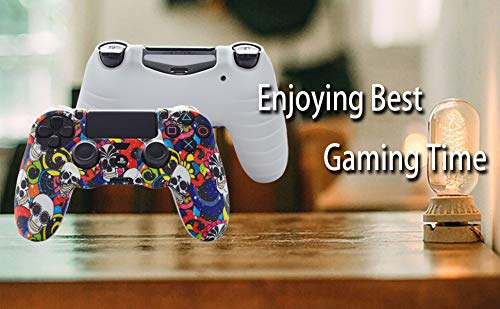 Pandaren Ps4 Controller Cover Gaming Devices Anti-Slip Silicone Ps4 Skin Set For Ps4 /Slim /Pro Controller(Blue B Controller Skin X 1 + Fps Pro Thumb Grips X 8) #TOP6