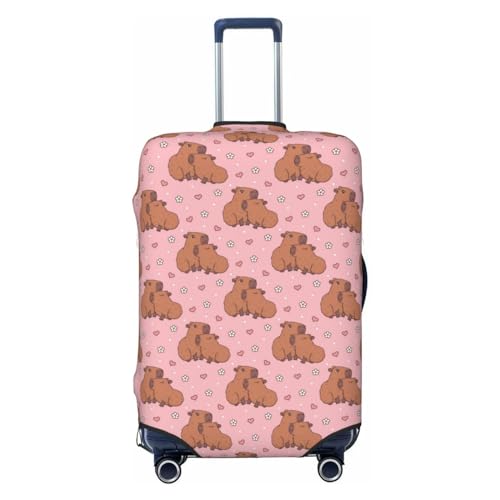 Travel Luggage Cover - Heart Capybara Washable Suitcase Covers Protector Fits 18-32 Inch Luggage