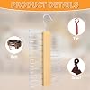 Space-Saving Tie & Belt Organizer For Closet - 4 Pack Wooden Hanger With 32 Hooks For Bra, Scarf, Hat & More