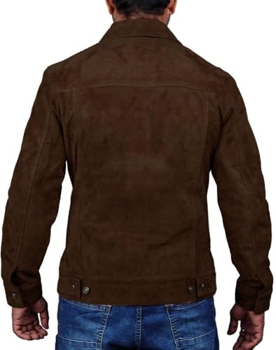 Men's Suede Leather Jacket Real Lambskin Suede Casual Leather Jackets For Men Suede Trucker Coat for Mens4