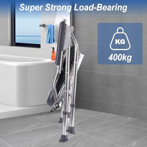 Klappbarer Toilettenstuhl mit Armlehnen und Rückenlehne,3 in 1 Toilettenstuhl für Senioren,Höhenverstellbarer WC Stuhl mit Töpfchen Tragbare Toilette für Senioren und Pflege
