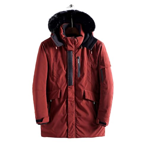 Image of WEEN CHARM Men's Warm Parka Ski Jacket Water Resistant Puffer Jacket Long Winter Coat with Removable Faux Fur Hood