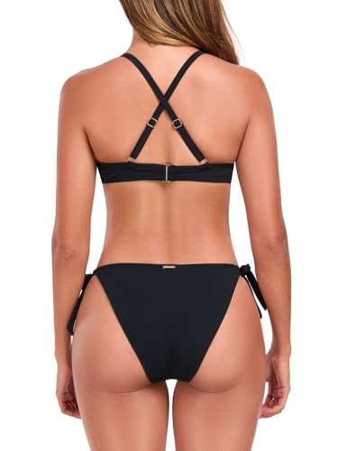 RELLECIGA Women’s Bikini Set High Cut Two Piece Swimsuit Push Up Underwire Bathing Suits3