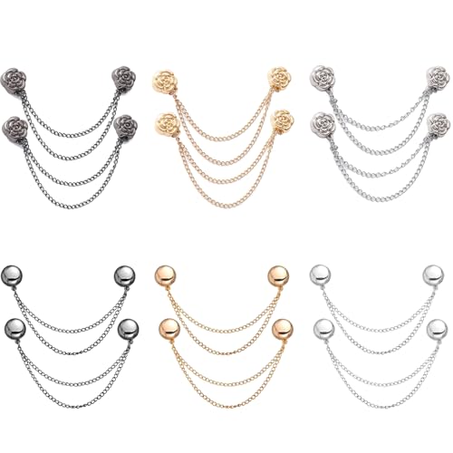 VYNFLICK Magnetic Clothing Clips: 12 Pcs Multi-Function Magnetic Shirt Clips with Chain for Women Clothes Sleeves Pants Hijabs Hats Scarfs