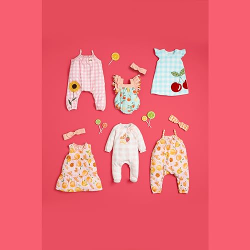 Mud Pie Vestido de sol com estampa laranja para bebês, Estampa laranja, 2 Anos