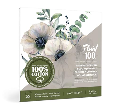 Papel de prensa en frío Fluid 100 de 8 x 8 ideal para ilustraciones y cuadernos de viaje